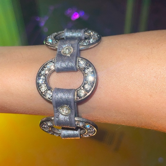 Buckle Rhinestone Hoop Bracelet - Picture 3 of 5